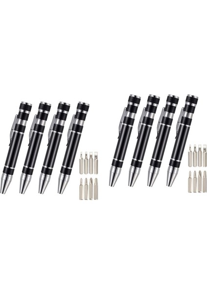 8 Adet Kalem Tornavida Kullanışlı Alet Sekiz Bir Manyetik Cep Tornavida Çok Fonksiyonlu Mini Gadgets Onarım Aletleri (Siyah) (Yurt Dışından) fiyatları