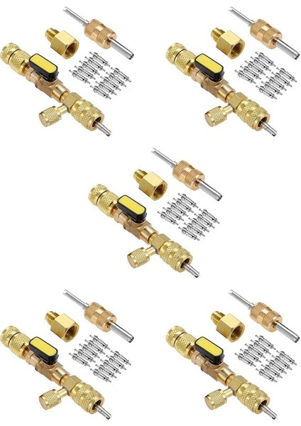 5x R410A R22 Valf Çekirdeği Çıkarma Takımı Aracı Çift Boyutlu Sae ile 1/4 ve 5/16 R404A R407C R134A R12 Hvac Sistemi (Yurt Dışından)