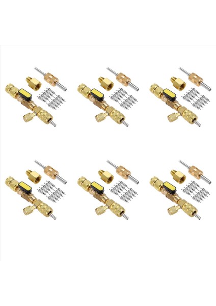 6x R410A R22 Valf Çekirdeği Çıkarma Aracı Çift Boyutlu Sae ile 1/4 ve 5/16 R404A R407C R134A R12 R32 (Yurt Dışından)