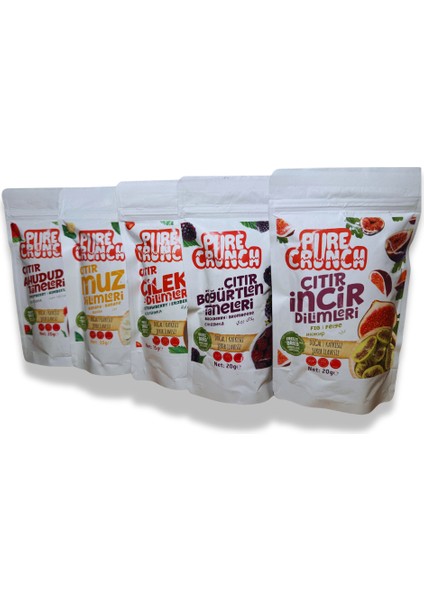 Purecrunch 5’li Karışık Paket –(Ahududu, Muz, Çilek, Böğürtlen, Incir)