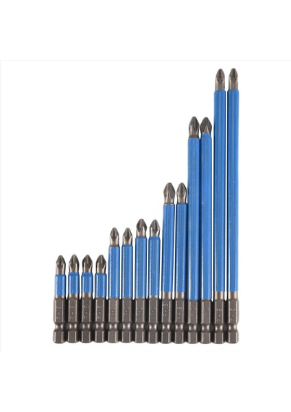 14 Adet Manyetik Anti Kayma Tornavida Bitleri Set Darbesi Sürücü Bit Seti 1/4 Inç Altıgen Şaft Çapraz Matkap Bit Seti (Yurt Dışından)