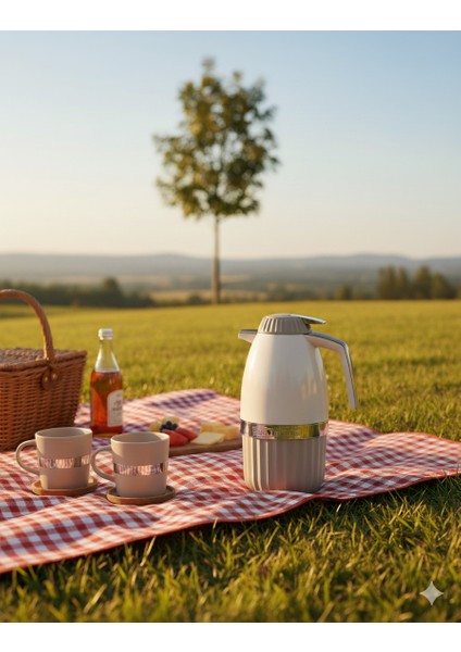 s 2 Litre Elegant Serisi Cam Termos / Bej | 12 saat sıcak, 24 saat soğuk muhafaza modelleri