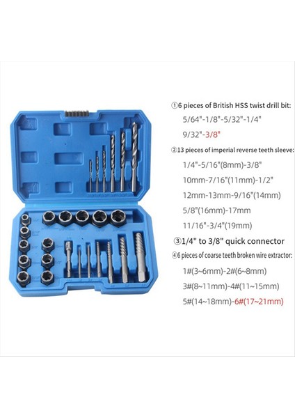 Hasarlı Saplamaları Cıvataları ve Vidaları Gidermek Için 26 Parçalı Altıgen Vidalı Alet Manşonu Kırık Tel Ekresi Kullanılır (Yurt Dışından) modelleri