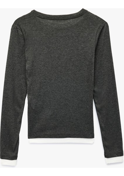 Bisiklet Yaka Biyeli Slim Fit Viskon Karışımlı Uzun Kollu Tişört fiyatları