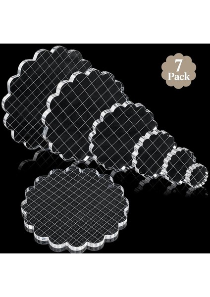 7 Adet Akrilik Damga Blokları Şebeke ve Kavrama ile Açık Damgalama Blokları Ayarlayın Çocuklar Için Dekoratif Damga Blokları (Yurt Dışından) fiyatları