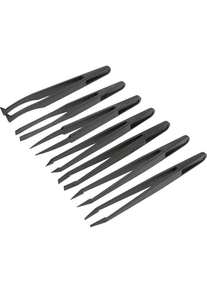 7pcs Siyah Plastik Antistatik Düz Dipli Üst Uç Cımbız El Aletleri Seti (Yurt Dışından)