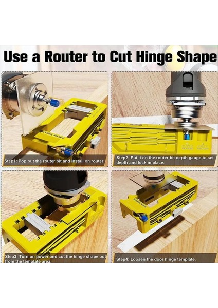 Kapı Menteşe Şablonu Kapı Menteşe Yönlendirici Şablonu Çıkarılabilir Ekler Dolap Menteşe Jig Dahil 3-5 Inç Uzunluğunda Sabit Uyum (Yurt Dışından) modelleri