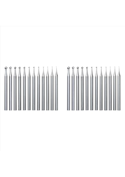 24PCS Yuvarlak Şekli Top Burr Seti - 3/32 Inç Şey Takı Yapımı Körükler Yuvarlak Top Şekli Gravür Bitleri (Yurt Dışından)