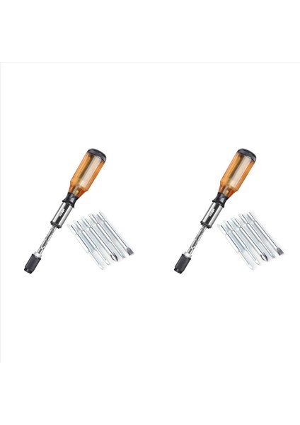 2x Itme Çekme Çekme Tornavida Seti 5&#39 Te 1 Tornavida Biti Seti Sleeve Sürücüsü Bit Tutucu Cırcır Soket Vida Kiti Kahverengi (Yurt Dışından)
