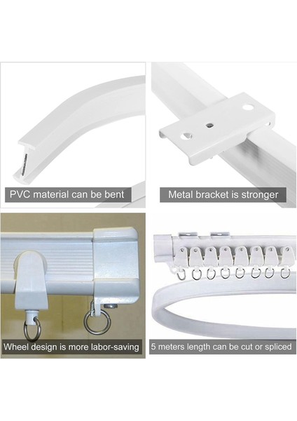 2set 5 Metre Bükülebilir Tavan Perde Rayı Esnek Tavan Perde Rayı Perde Rayı Aksesuarlar Kavisli Perde Rayı (Yurt Dışından) fiyatları