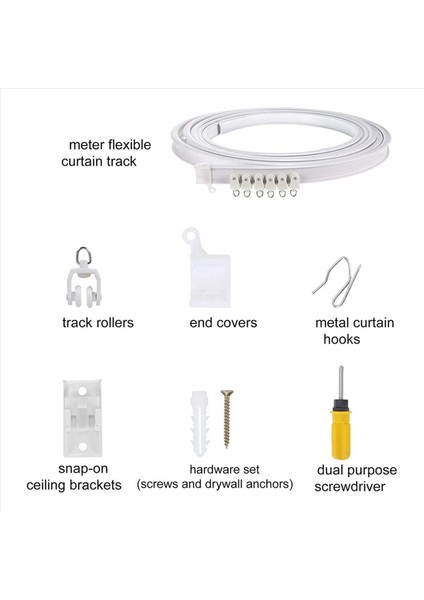 2set 5 Metre Bükülebilir Tavan Perde Rayı Esnek Tavan Perde Rayı Perde Rayı Aksesuarlar Kavisli Perde Rayı (Yurt Dışından) fırsatları