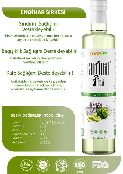 Enginar Sirkesi 500 ml fiyatları
