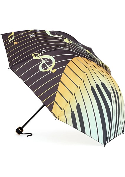 Müzik Notalı Yarasa Model 8 Telli Manuel Şemsiye