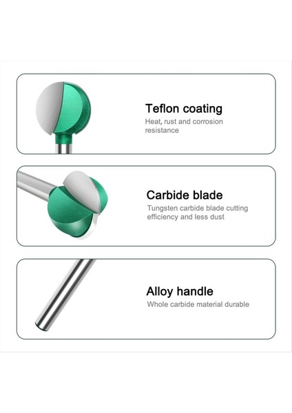 4pcs 6mm Top Burun Yuvarlak Oyma Bit Cove Cnc Freze Kesici Topu Uç Yönlendirici Bitleri Karbür Ağaç Işleme Araçları (Yurt Dışından) fiyatları