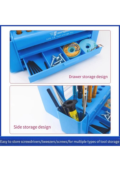 Szr-18 Çok Fonksiyonlu Tornavida Parçaları Aracı Saklama Kutusu Cep Telefonu Onarım Aleti Parçaları Depolama Kutusu Için Uygundur (Yurt Dışından) modelleri