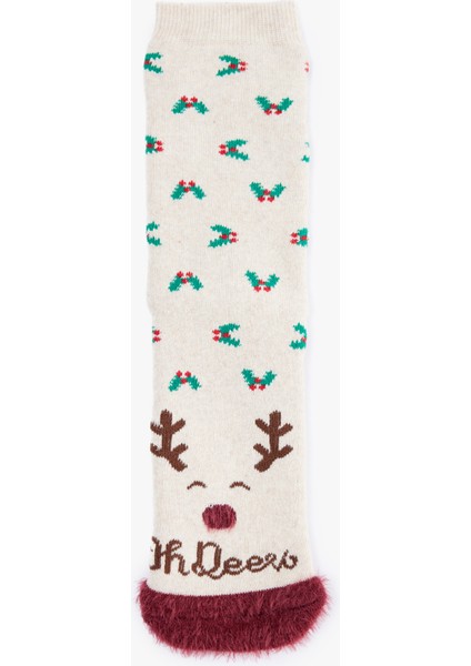 Tüy Detaylı Soket Havlu Yılbaşı Çorabı fiyatları