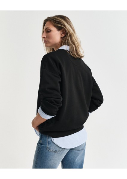 Kadın Siyah Relaxed Fit Bisiklet Yaka Sweatshirt 4201414.5 fiyatları