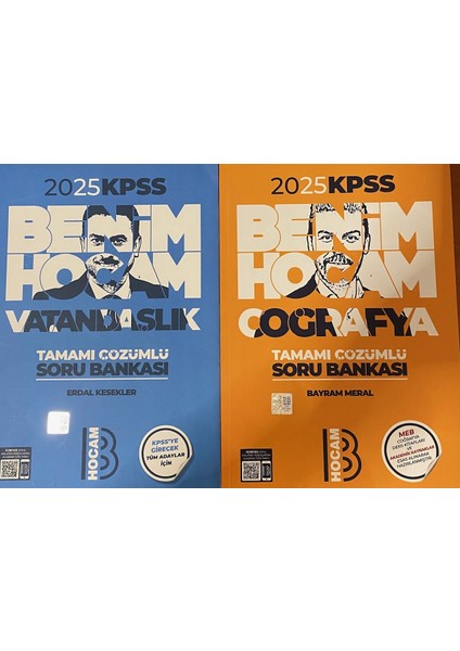 2. Kitap Benim Hocam Yayınları 2025 Kpss Tarih Tamamı Çözümlü Soru Bankası - Coğrafya Tamamı Çözümlü Soru Bankası - Vatandaşlık Tamamı Çözümlü Soru Bankası