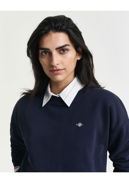 Kadın Lacivert Relaxed Fit Bisiklet Yaka Sweatshirt 4201414.433 indirimleri