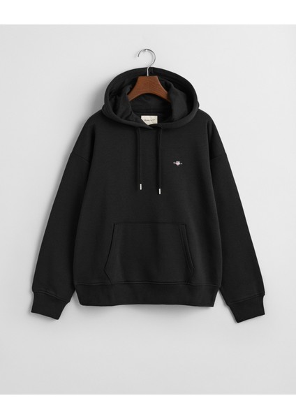 Kadın Siyah Relaxed Fit Kapüşonlu Sweatshirt 4201413.5