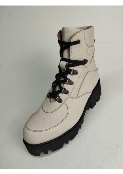 Kadın Hakiki Deri Eva Taban Bej Floter Bot