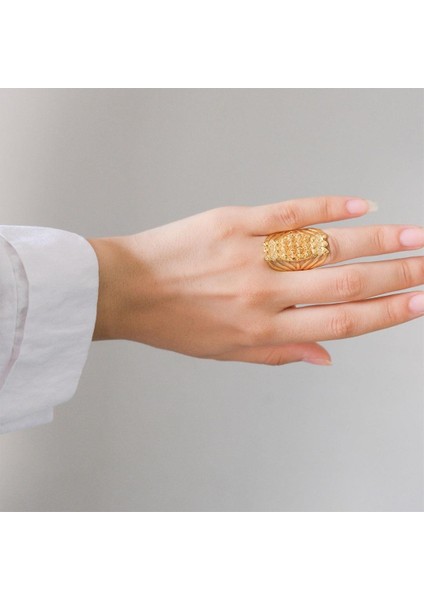 Çelik Yüzük Kadın Altın Kaplama Dorikalı Kaburga YZK-478 fiyatları