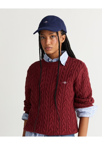 Kadın Bordo Relaxed Fit Bisiklet Yaka Triko 48925325T.604 fırsatları