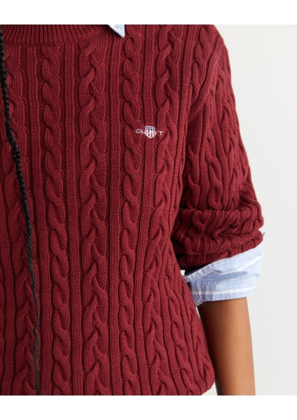 Kadın Bordo Relaxed Fit Bisiklet Yaka Triko 48925325T.604 indirimleri