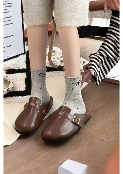 Kadın 4 Çift Kurdale ve Puantiye Desenli Günlük Kullanıma Uygun Japon Tarzı Kolej Çorap modelleri