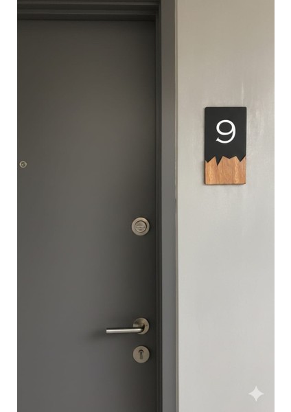 Kişiye Özel Isimli Ahşap Kapı Numarası Kapı Numaralığı