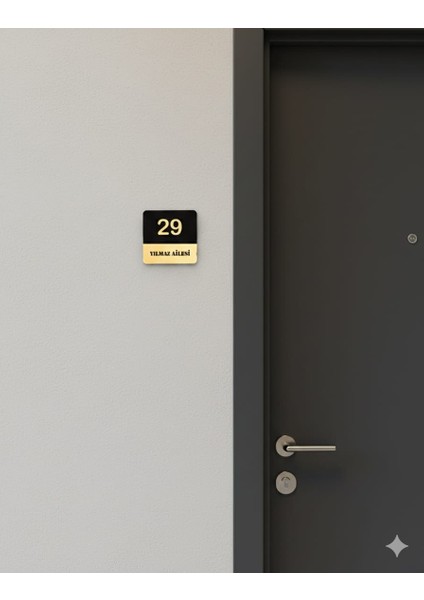 Kişiye Özel Isimli Ahşap Kapı Numarası Kapı Isimliği