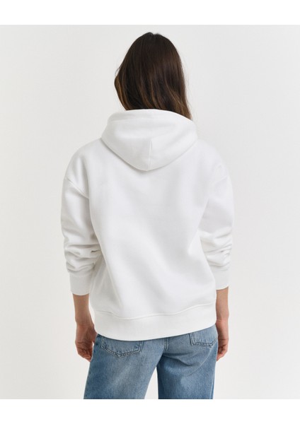 Kadın Beyaz Relaxed Fit Kapüşonlu Sweatshirt 4201413.113 modelleri