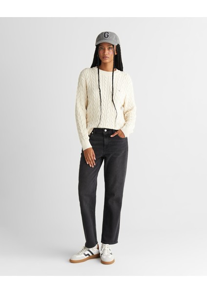 Kadın Krem Relaxed Fit Bisiklet Yaka Triko 48925325T.130 modelleri