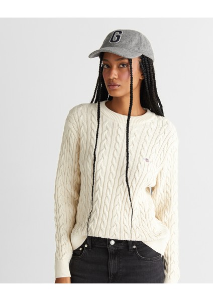 Kadın Krem Relaxed Fit Bisiklet Yaka Triko 48925325T.130 fırsatları