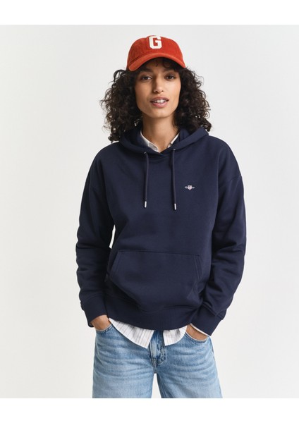 Kadın Lacivert Relaxed Fit Kapüşonlu Sweatshirt 4201413.433