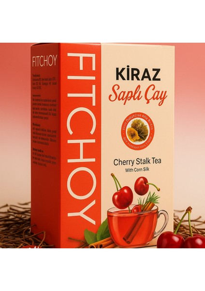 Fitchoy - Kiraz Saplı Çay 90 gr × 45 Adet (Altın Otu & Mısır Püskülü Ilaveli)