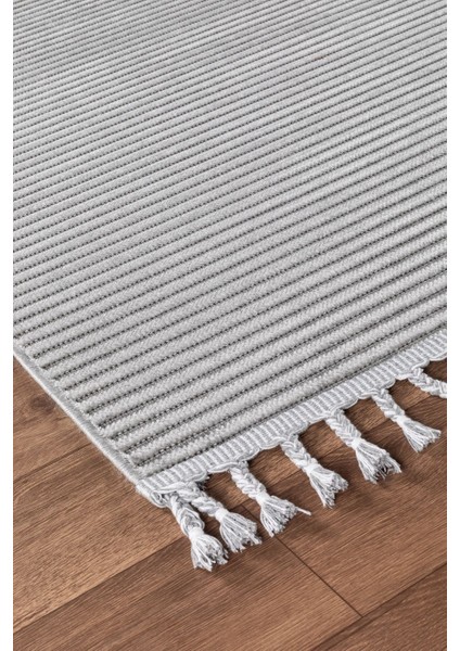 Nevada Koleksiyonu Vl Modern Ince Kesme Oturma Odası ve Salon Halısı 8270 Gri