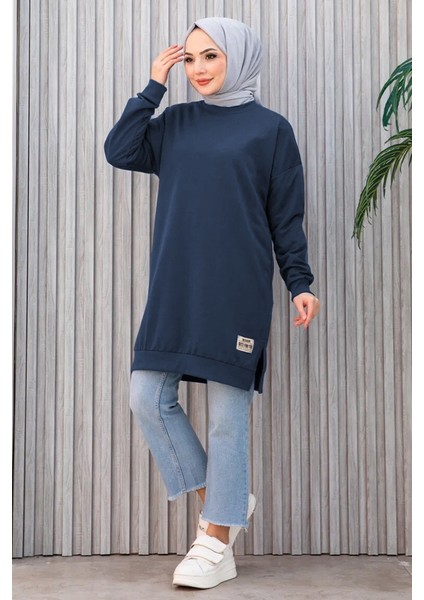 Armalı Yırtmaç Detay Tunik 1657 - Mavi fiyatları