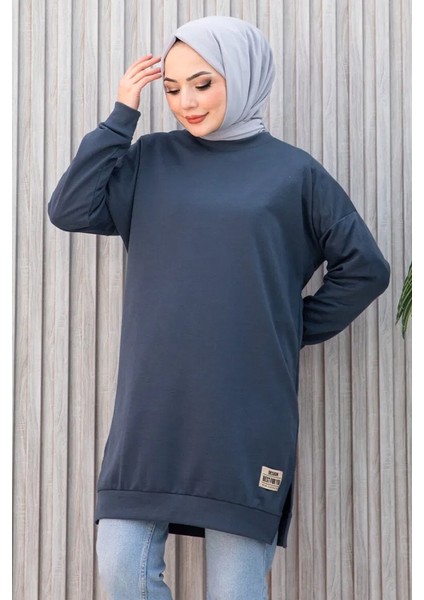 Armalı Yırtmaç Detay Tunik 1657 - Antrasit