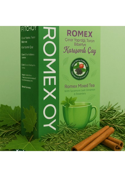 Fitchoy - Çınar Yaprağı, Biberiye, Tarçınlı Çay 90 gr × 45 Adet (Çörekotu & Kuşburnu Ilaveli)