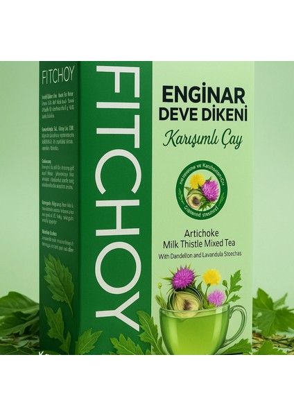 Fitchoy - Enginar & Deve Dikeni Çay 90 gr x 45 Adet (Karabaş Otu ve Karahindiba Ilaveli)