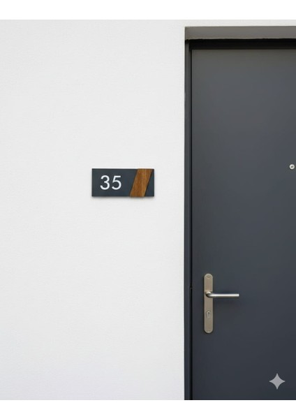 Kişiye Özel Isimli Ahşap Kapı Numarası Kapı Numaralığı