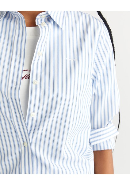 Kadın Mavi Regular Fit Düğmeli Gömlek 4300551.427 indirimleri