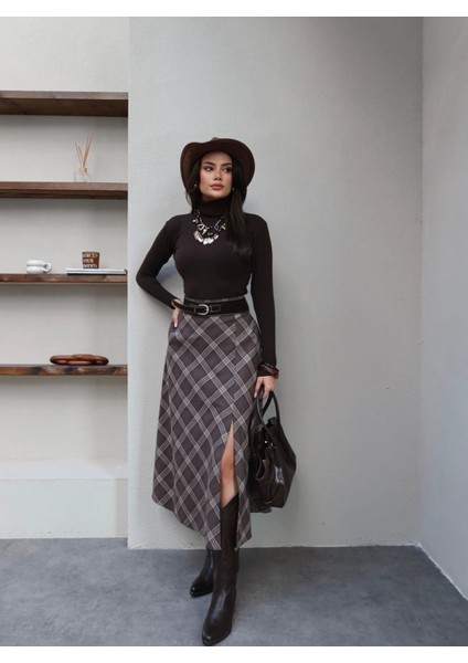 Kemerli Ekose Uzun Etek fiyatları