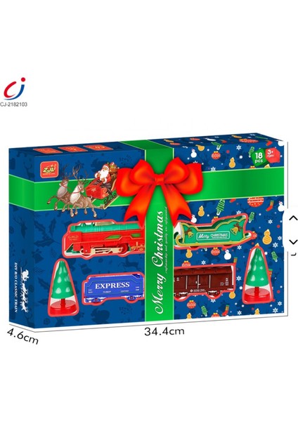 Işıklı Noel Tren Seti Yılbaşı Ağacı Yanı Raylı Oyuncak Pilli Tren Seti 18 Parça fırsatları