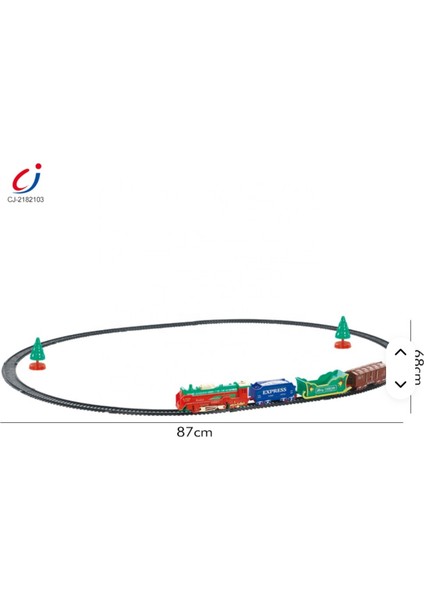 Işıklı Noel Tren Seti Yılbaşı Ağacı Yanı Raylı Oyuncak Pilli Tren Seti 18 Parça indirimleri