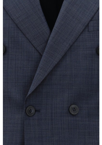 Regular Fit Yünlü Kruvaze Takım Elbise