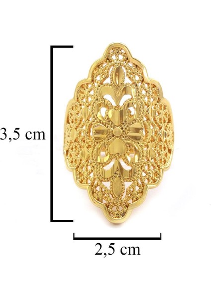 çelik yüzük kadın altın kaplama desenli hint model yüzük ayarlanabilir boy yzk-474 fırsatları