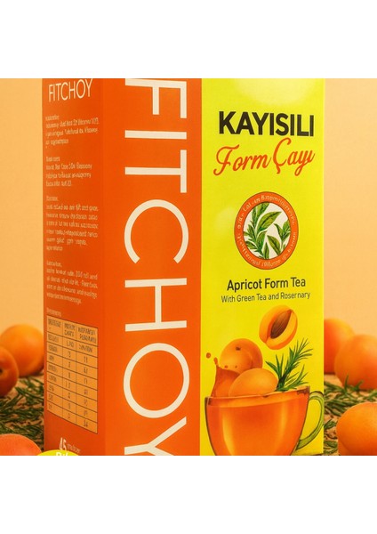 Fitchoy - Kayısılı Form Çay 90 gr x 45 Adet (Biberiye ve Yeşil Çay Ilaveli)