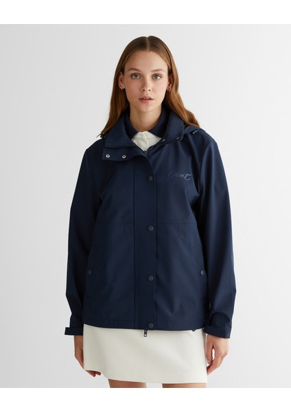 Kadın Lacivert Kapüşonlu Logolu Ceket 47125126T.433